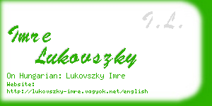 imre lukovszky business card